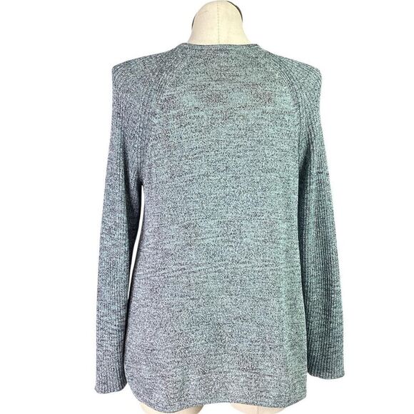J Jill Sweater Women L Blue Pure Jill Linen Blend Raglan Sleeve Pocket Tunic - Picture 6 of 8